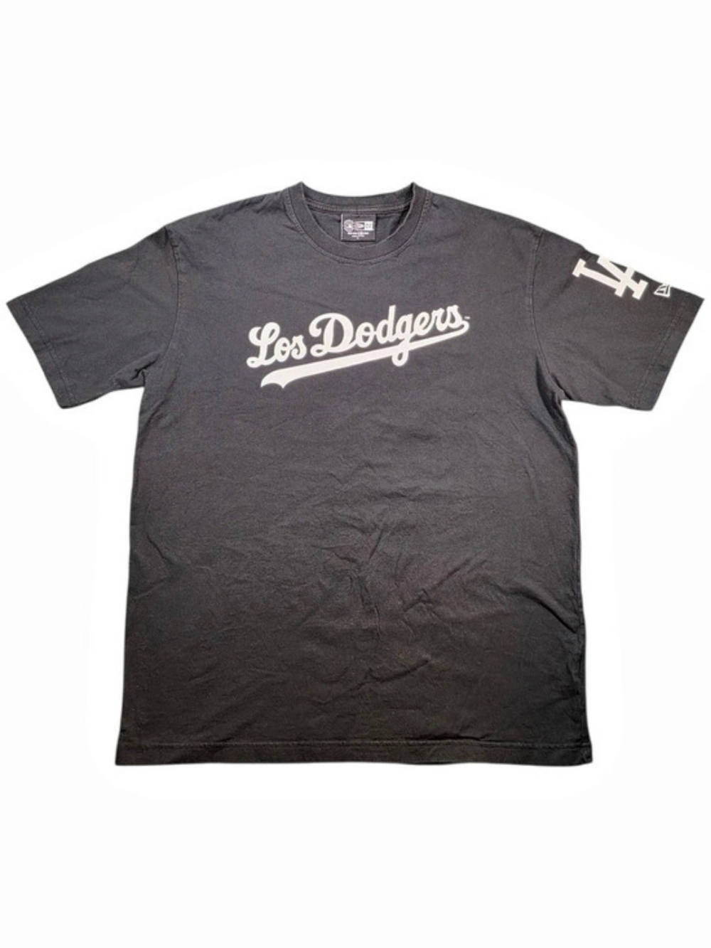 New Era Los Angeles Dodgers T-Shirt Large Black Los Dodgers LA Hand Sign MLB